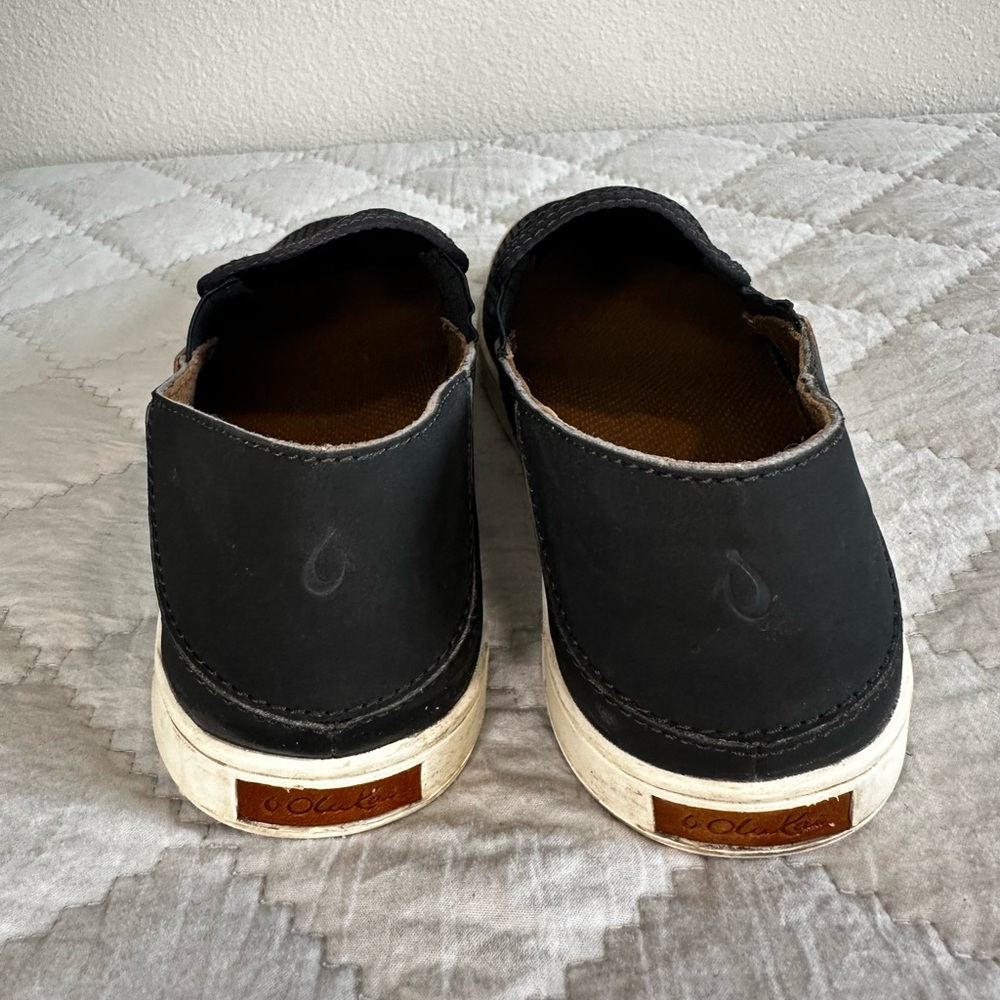 OluKai Pehuea Slip On Loafers BLACK Sz 8.5 - Picture 6 of 8